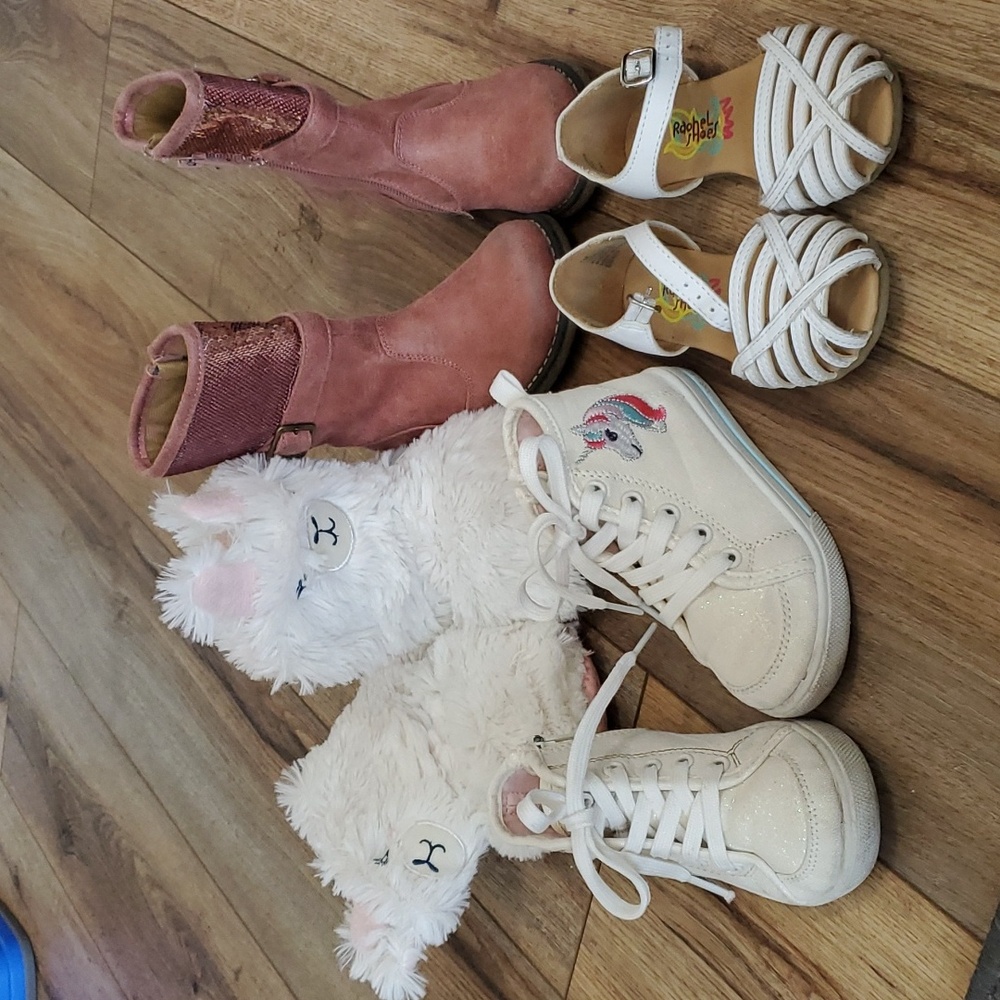 Lot of Four, Size 7 little girls Shoes Boots Sandals Slippers Sneakers Carter's